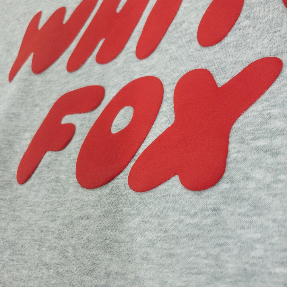 White Fox Hoodie Womens S/M Gray Vol 3 Graphic Pullover Oversized Streetwear - Picture 10 of 14